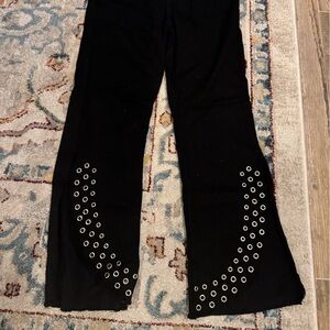 Misa Star Studded Crop Flare Jeans